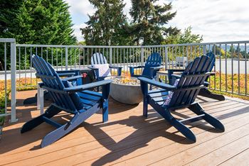 Rooftop deck with outdoor fireplace & bbqs