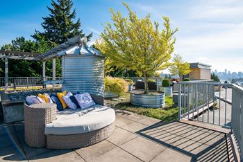 Rooftop deck with outdoor fireplace & bbqs