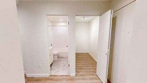 Floor plan for 1 bed, 1 bath, 636 sqft