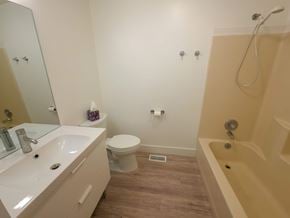 Walsenburg house for rent - A white sink and toilet in a small bathroom.