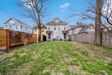 Columbus house for rent - A backyard with a fence and a house in the background.