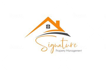 Burbank apartment for rent - A logo for Signature Property Management featuring a stylized house.