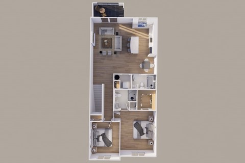 Floor plan for 2 beds, 2 baths, 1180 sqft