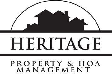 Grand Junction apartment for rent - A logo for Heritage Property & HOA Management featuring a silhouette of houses.
