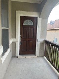 Cedar Park house for rent - A brown door with a glass window above it.
