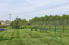 Ft. Wayne apartment for rent - Fenced-in Dog Bark Park with Seating and Dog Obstacles