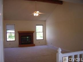 Olathe house for rent - A living room with a fireplace and a television.