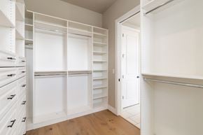 Castle Rock house for rent - A white room with a door and a shelf.