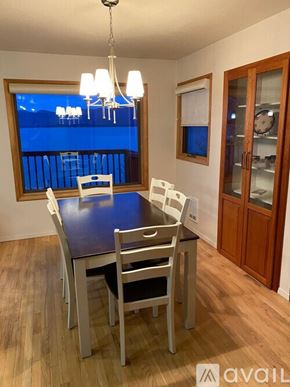 Polson house for rent - A dining room with a table and chairs.