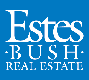 Richland house for rent - A blue sign with the words Estes Bush Real Estate in white.