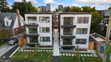 Ottawa apartment for rent - Two modern apartment buildings are shown in the image.