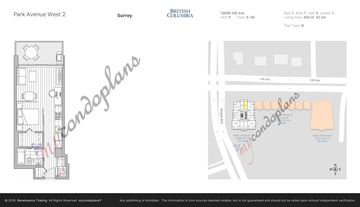Surrey apartment for rent - A floor plan and site plan for a property at Park Avenue West 2, Surrey.
