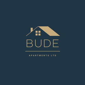 Bude apartment for rent - A logo for Bude Apartments LTD featuring a stylized house shape.