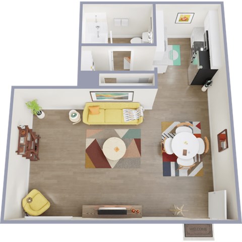 Floor plan for studio, 1 bath, 426 sqft