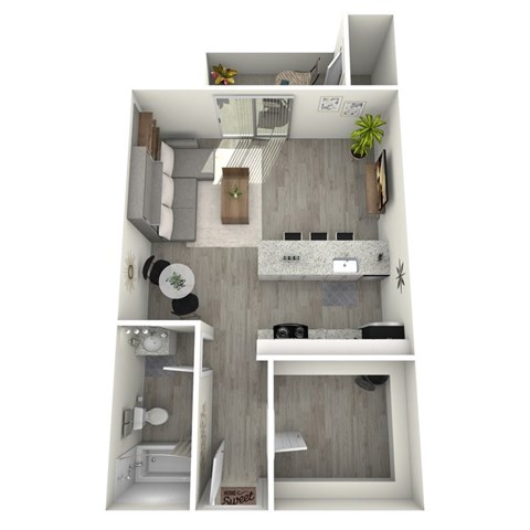 Floor plan for studio, 1 bath, 440 sqft