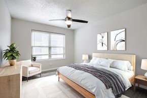 Garland apartment for rent - A swimming pool in front of a building complex.