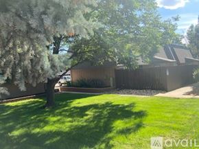 Longmont apartment for rent - A tree with white flowers is in front of a house.