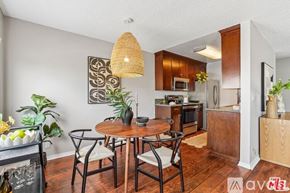 Santa Monica condo for rent - A bedroom with a bed, nightstand, and rug.