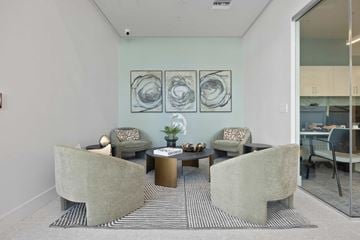 Burbank apartment for rent - A living room with a grey sofa and a coffee table.