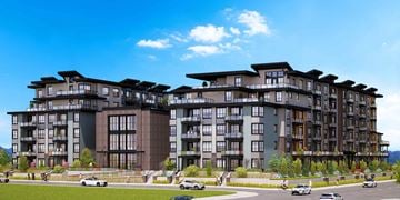 Chilliwack apartment for rent - A modern apartment complex with multiple buildings and balconies.