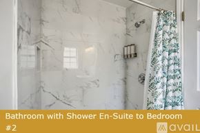 Panama City Beach townhouse for rent - A bathroom with a shower en-suite leading to a bedroom.