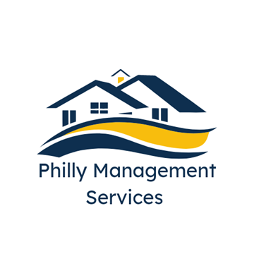 Philadelphia house for rent - A logo for Philly Management Services featuring a house.