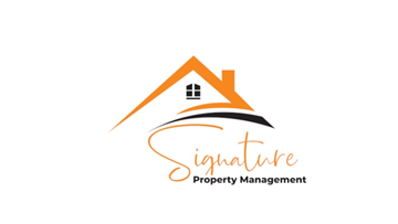 Covina apartment for rent - A logo for Signature Property Management featuring a stylized house.