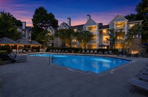 Atlanta apartment for rent - A large house with a pool in the backyard.