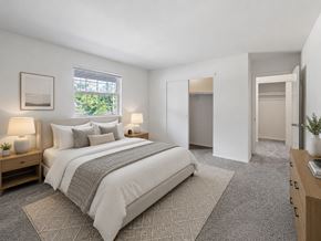 Voorhees apartment for rent - A bedroom with a large bed and a window.
