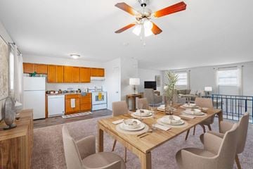 Vineland apartment for rent - a living room with a dining room table and a kitchen