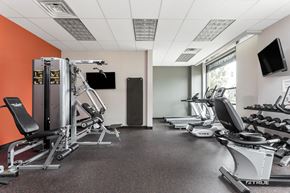 Creve Coeur apartment for rent - Fitness center at Kings Landing Apartment Homes with free weights and strength equipment