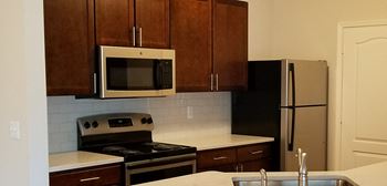 Sleek silver and black appliances