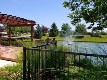 Pond with majestic water display