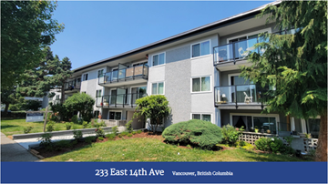 Vancouver apartment for rent - A building at 233 East 14th Ave in Vancouver, British Columbia.