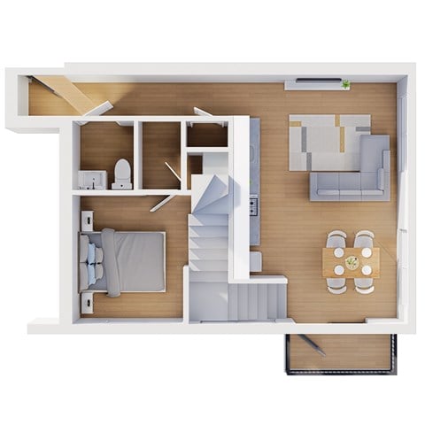 Floor plan for 2 beds, 2 baths