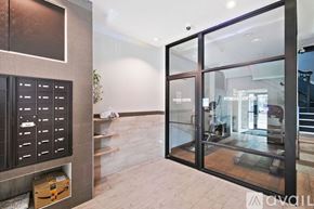 Chicago apartment for rent - A gym with a glass door entrance.