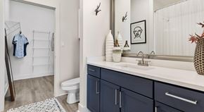 Lehi apartment for rent - A bathroom with a white sink and a mirror.