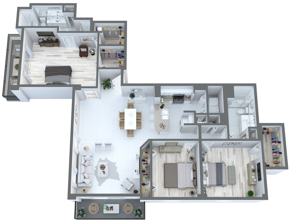 Floor plan for 3 beds, 2 baths, 1874 sqft