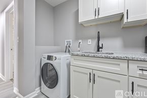 Baltimore apartment for rent - A washing machine is placed in a kitchen.