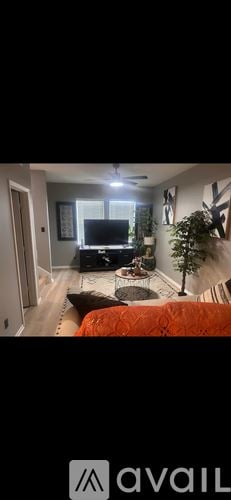 Houston townhouse for rent - A living room with a couch and a television.