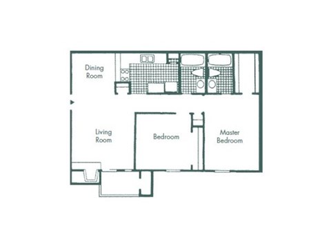 Floor plan for 2 beds, 2 baths, 876 sqft