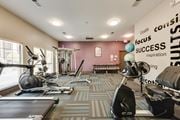 Sherman apartment for rent - A gym with a variety of equipment including treadmills, weights, and exercise machines.