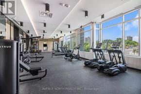 Ottawa condo for rent - A gym with a row of treadmills and a row of stationary bikes.