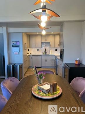 Incline Village condo for rent - A kitchen with a table set for four.