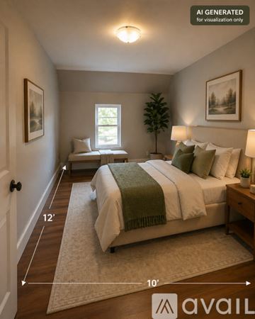 Saint James apartment for rent - A bedroom with a large bed and a window.