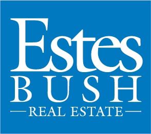 Starkville house for rent - A blue sign with the words "Estes Bush Real Estate" in white.