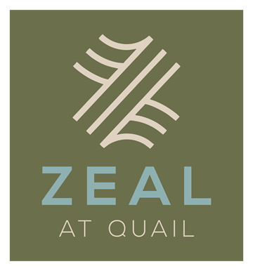 Oklahoma City triplex for rent - A logo with the text "ZEAL AT QUAIL" in front of a green background.