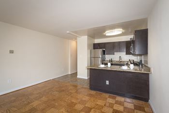 Faux wood grain flooring