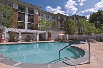 Outdoor recreation area with heated pool, whirlpoo