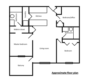 St. Albert apartment for rent - A black and white floor plan of a house with labeled rooms.